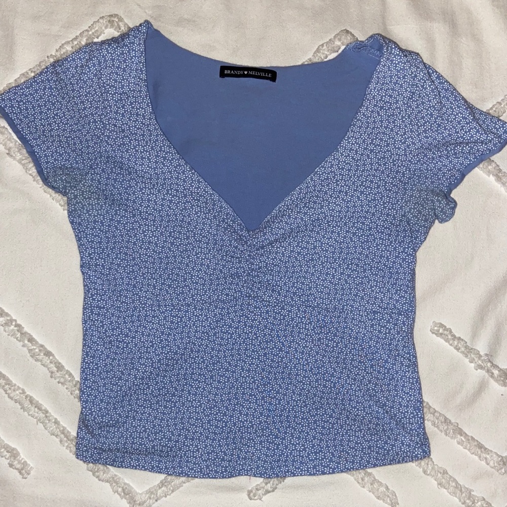 Brandy Melville V-neck flower print top